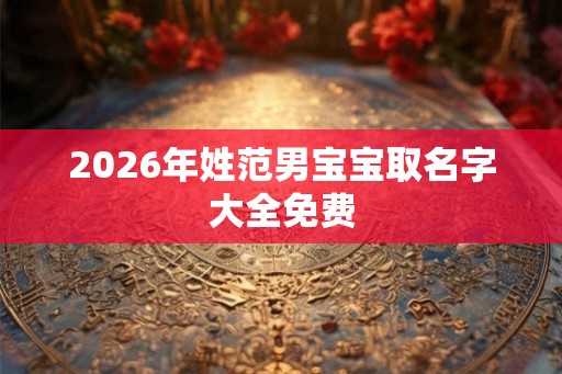 2026年姓范男宝宝取名字大全免费