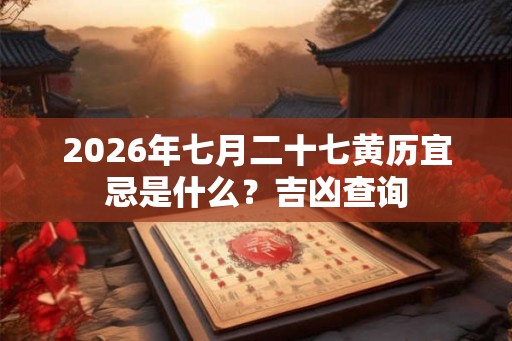 2026年七月二十七黄历宜忌是什么？吉凶查询