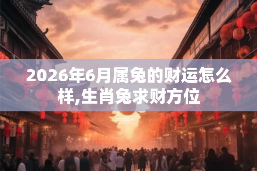 2026年6月属兔的财运怎么样,生肖兔求财方位