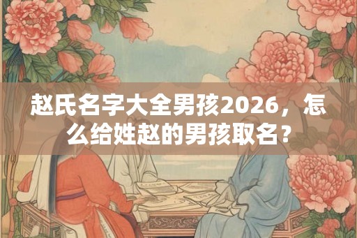 赵氏名字大全男孩2026,怎么给姓赵的男孩取名? 赵氏名字大全男孩2026,怎么给姓赵的男孩取名?