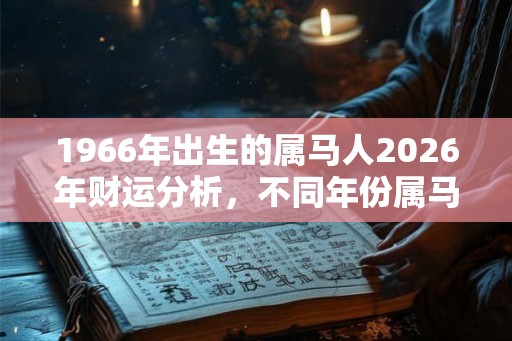 1966年出生的属马人2026年财运分析，不同年份属马人命运