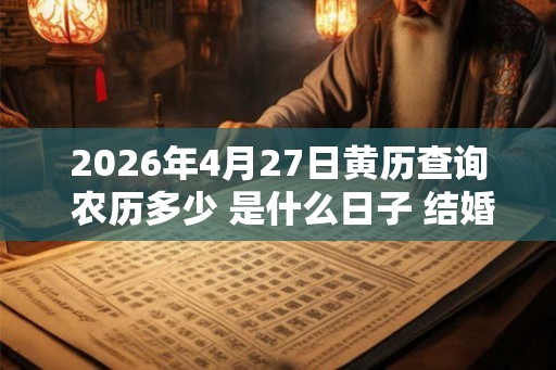 2026年4月27日黄历查询 农历多少 是什么日子 结婚吉时