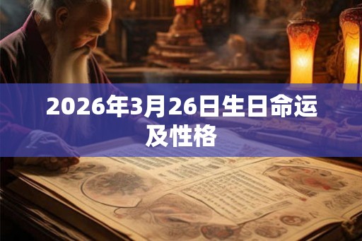 2026年3月26日生日命运及性格
