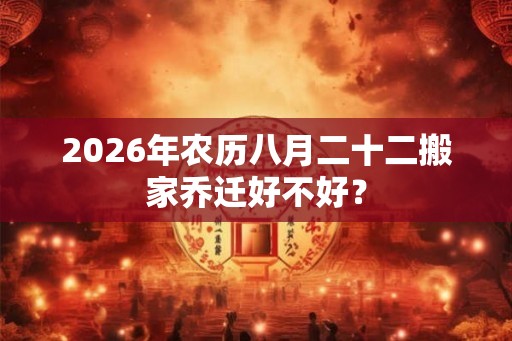 2026年农历八月二十二搬家乔迁好不好？
