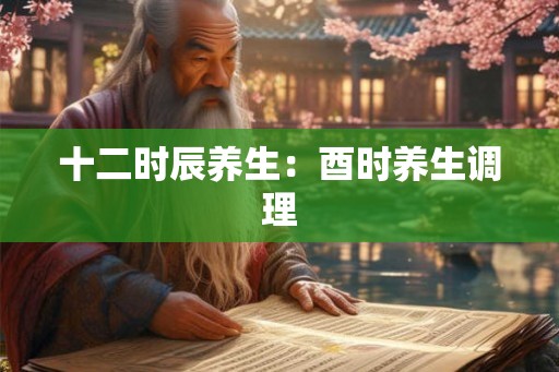 十二时辰养生：酉时养生调理