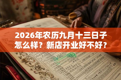 2026年农历九月十三日子怎么样？新店开业好不好？