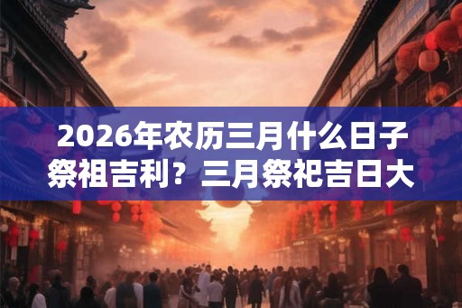 2026年农历三月什么日子祭祖吉利？三月祭祀吉日大全