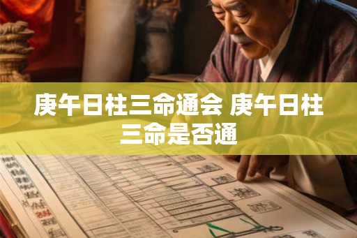 庚午日柱三命通会 庚午日柱三命是否通