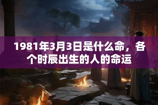 1981年3月3日是什么命，各个时辰出生的人的命运