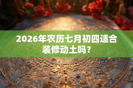 2026年农历七月初四适合装修动土吗？