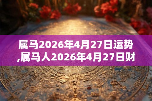 属马2026年4月27日运势,属马人2026年4月27日财运,生肖马2026年4月27日运势