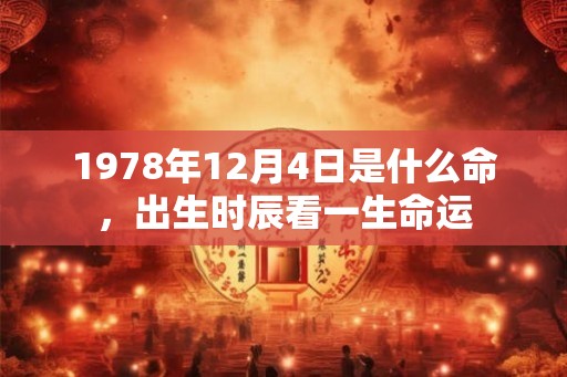 1978年12月4日是什么命，出生时辰看一生命运