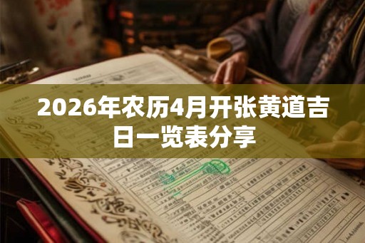 2026年农历4月开张黄道吉日一览表分享