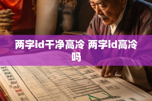 两字id干净高冷 两字id高冷吗