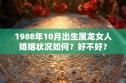 1988年10月出生属龙女人婚姻状况如何？好不好？