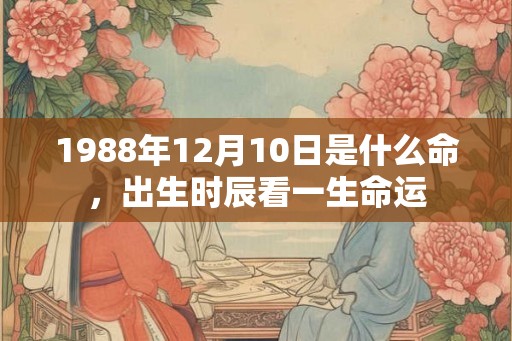 1988年12月10日是什么命,出生时辰看一生命运 1988年12月10日是什么命,出生时辰看一生命运