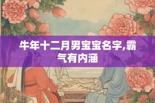 牛年十二月男宝宝名字,霸气有内涵