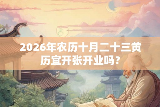 2026年农历十月二十三黄历宜开张开业吗？