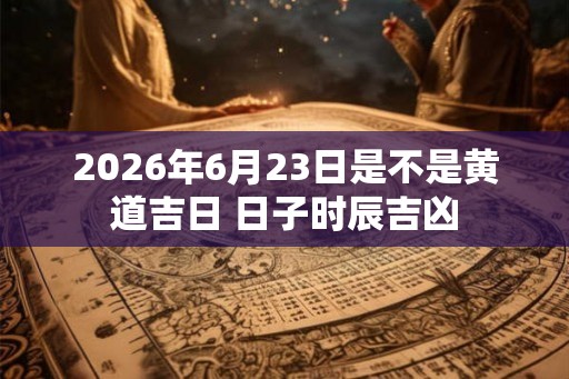 2026年6月23日是不是黄道吉日 日子时辰吉凶