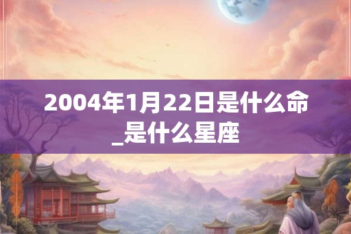 2004年1月22日是什么命_是什么星座