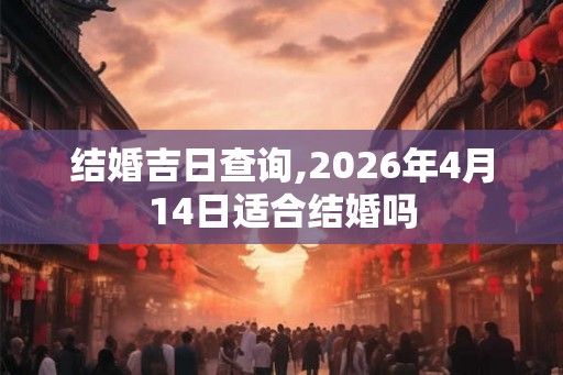 结婚吉日查询,2026年4月14日适合结婚吗
