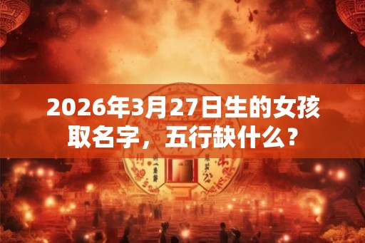 2026年3月27日生的女孩取名字，五行缺什么？