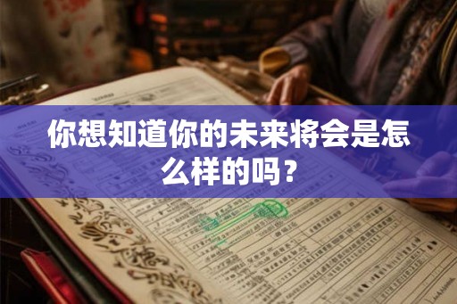 你想知道你的未来将会是怎么样的吗？