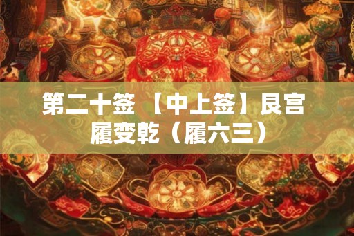 第二十签 【中上签】艮宫 履变乾（履六三）