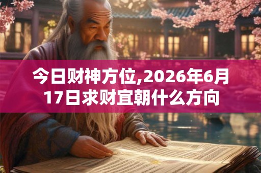 今日财神方位,2026年6月17日求财宜朝什么方向
