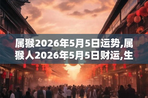 属猴2026年5月5日运势,属猴人2026年5月5日财运,生肖猴2026年5月5日运势
