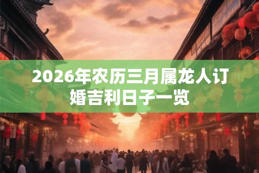 2026年农历三月属龙人订婚吉利日子一览 2026年农历三月属龙人订婚吉利日子一览