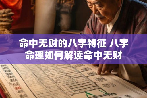 命中无财的八字特征 八字命理如何解读命中无财
