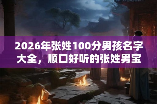 2026年张姓100分男孩名字大全，顺口好听的张姓男宝宝名字