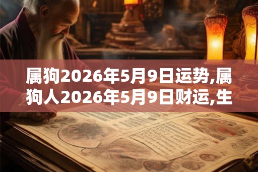 属狗2026年5月9日运势,属狗人2026年5月9日财运,生肖狗2026年5月9日运势