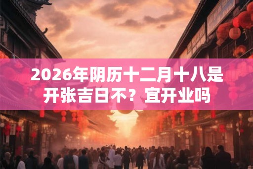 2026年阴历十二月十八是开张吉日不？宜开业吗