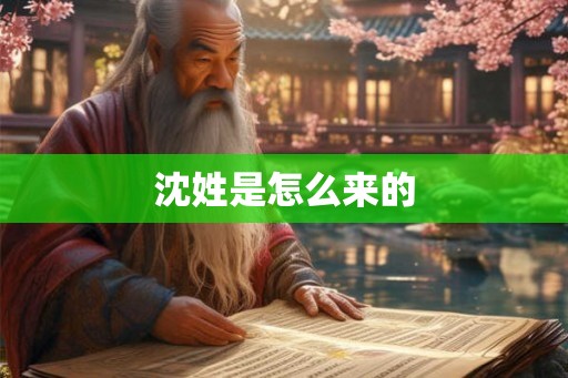 沈姓是怎么来的