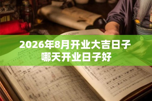 2026年8月开业大吉日子 哪天开业日子好