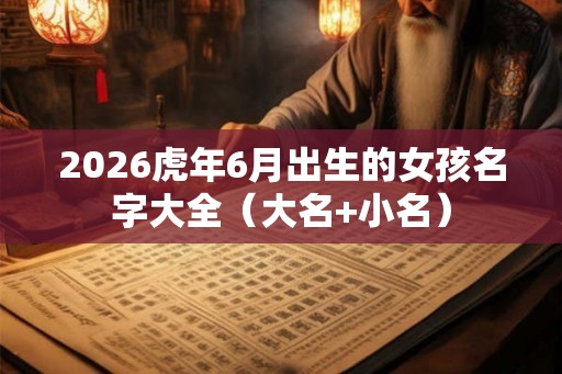 2026虎年6月出生的女孩名字大全（大名+小名）