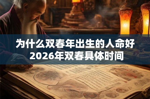 为什么双春年出生的人命好 2026年双春具体时间