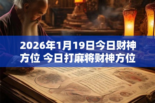 2026年1月19日今日财神方位 今日打麻将财神方位一览表