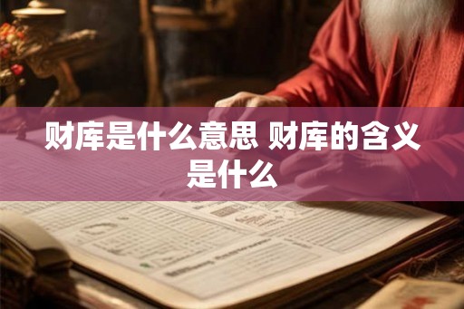 财库是什么意思 财库的含义是什么