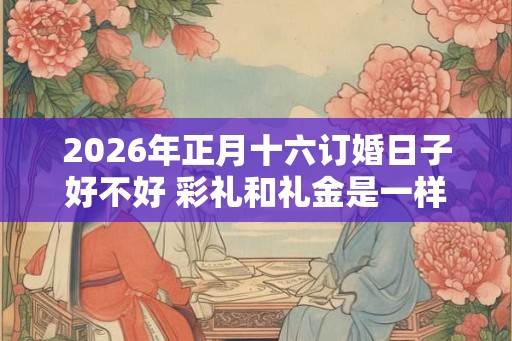 2026年正月十六订婚日子好不好 彩礼和礼金是一样的吗