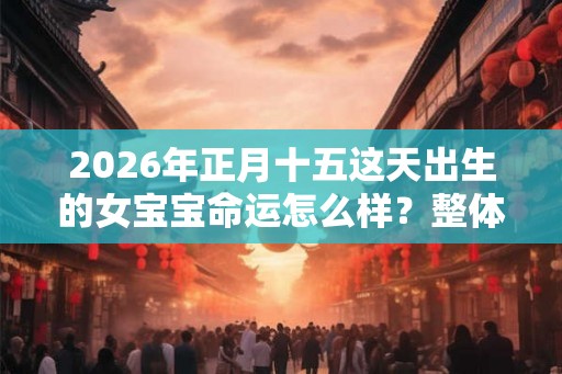 2026年正月十五这天出生的女宝宝命运怎么样？整体运势好不好？