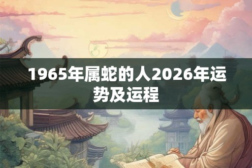 1965年属蛇的人2026年运势及运程