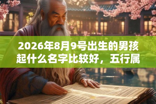 2026年8月9号出生的男孩起什么名字比较好，五行属什么