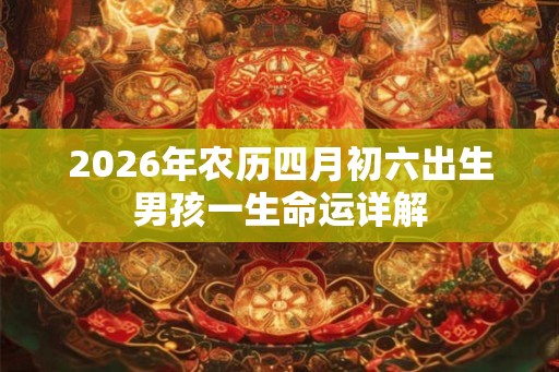 2026年农历四月初六出生男孩一生命运详解