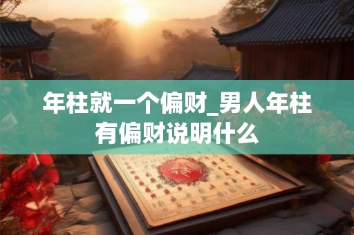 年柱就一个偏财_男人年柱有偏财说明什么