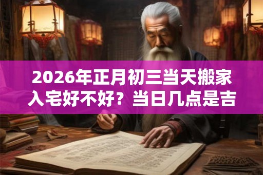 2026年正月初三当天搬家入宅好不好？当日几点是吉时？