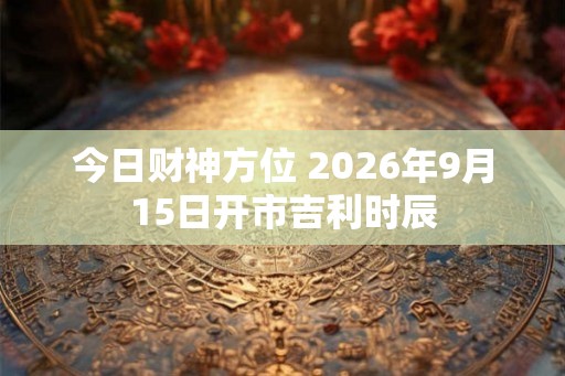 今日财神方位 2026年9月15日开市吉利时辰