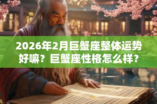 2026年2月巨蟹座整体运势好嘛?巨蟹座性格怎么样? 2026年2月巨蟹座整体运势好嘛?巨蟹座性格怎么样?
